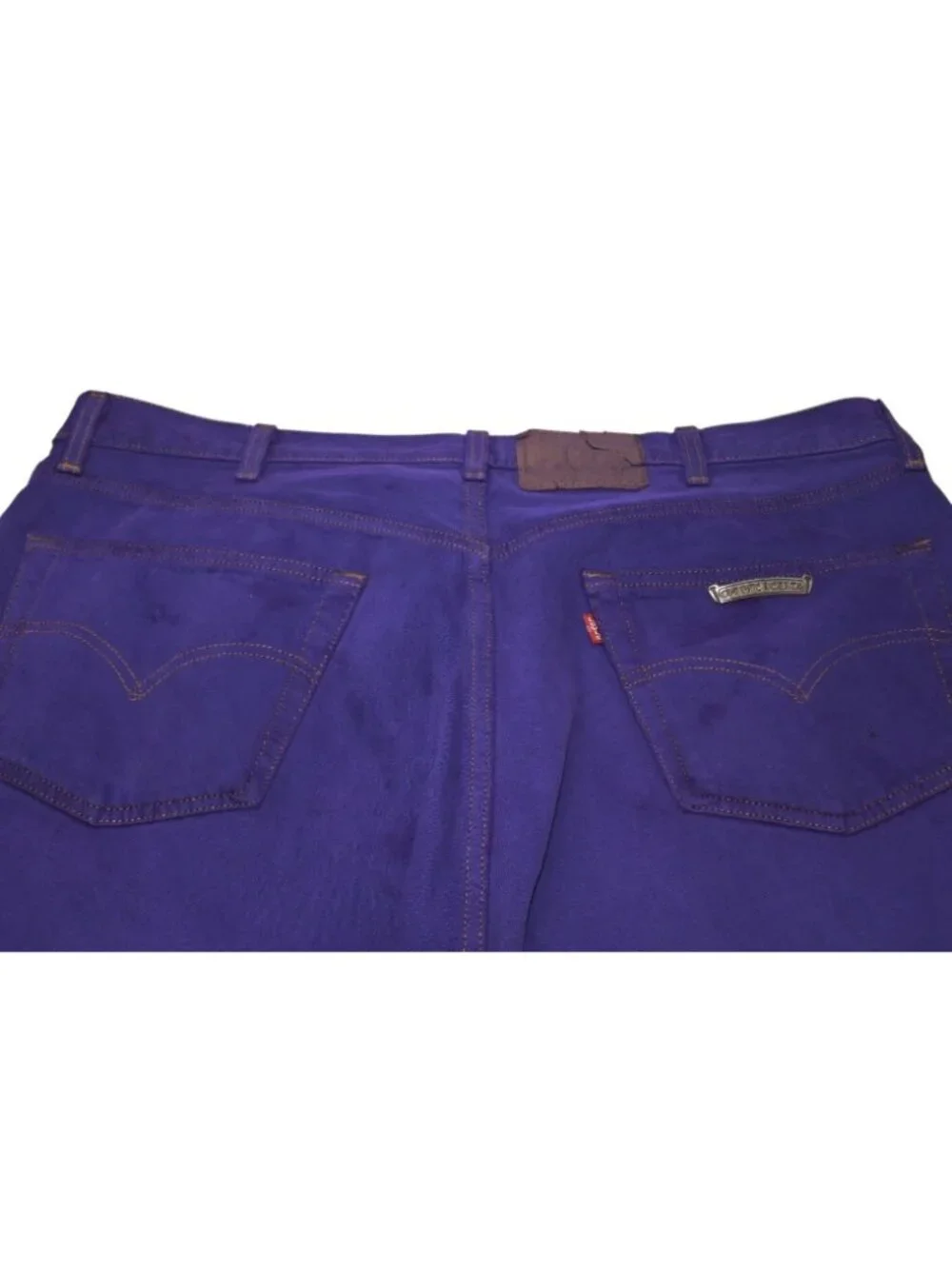 Chrome Hearts Levi's Denim Pants Crossball Purple Cotton 925 Sterling Silver 38